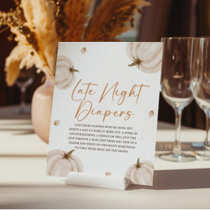 Affiche Panneau Diapositives de nuit Baby shower d'automne