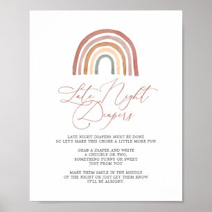Affiche Panneau Diapositives de nuit du Baby shower arc-en