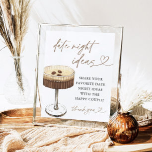 Affiche Panneau d'idées de soirée en amoureux Espresso Mar