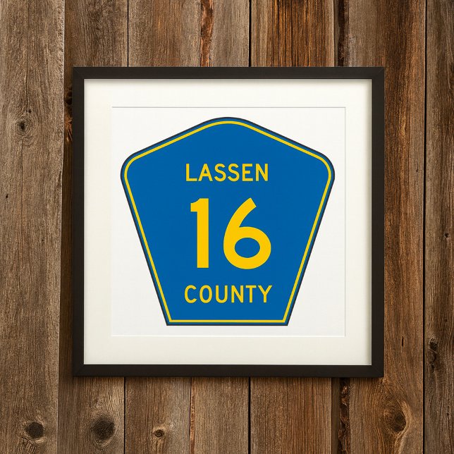 Affiche Panneau d'indication de route du comté de Lassen (Créateur téléchargé)