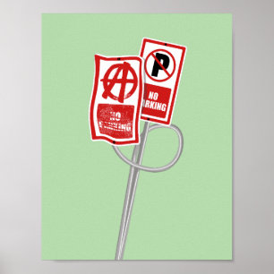 Affiche Panneau d'interdiction de stationner anarchique