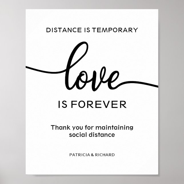 Affiche Panneau Distance est Temporaire Amour est Éternel (Devant)