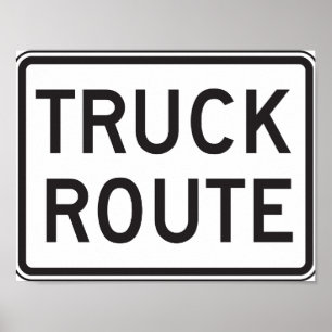 Affiche Panneau d'itinéraire de camion