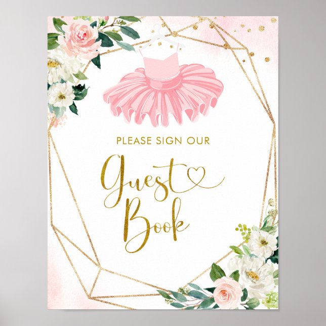 Affiche Panneau du Baby shower Ballerina Tutu (Devant)