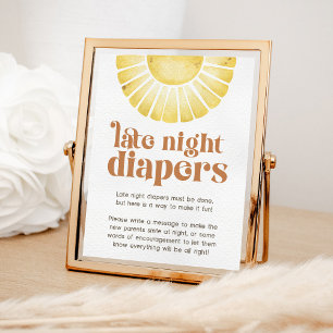 Affiche Panneau du Baby shower Boho de la couche tard dans