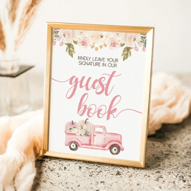 Affiche Panneau du Baby shower de camion citrouille (Créateur téléchargé)