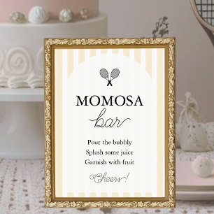 Affiche Panneau du Baby shower de tennis chic jaune Momosa