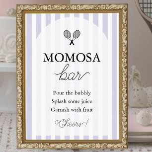 Affiche Panneau du Baby shower de tennis chic pourpre Momo