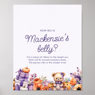 Affiche Panneau du Baby shower du ventre de maman citrouil