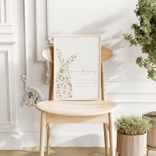 Affiche Panneau du Baby shower floral de Pâques de printem