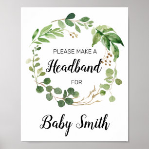 Affiche Panneau du Baby shower Floral Greenery