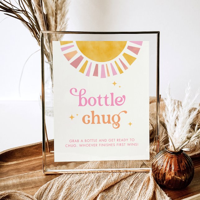 Affiche Panneau du Baby shower Sunshine Bottle Chug (Créateur téléchargé)
