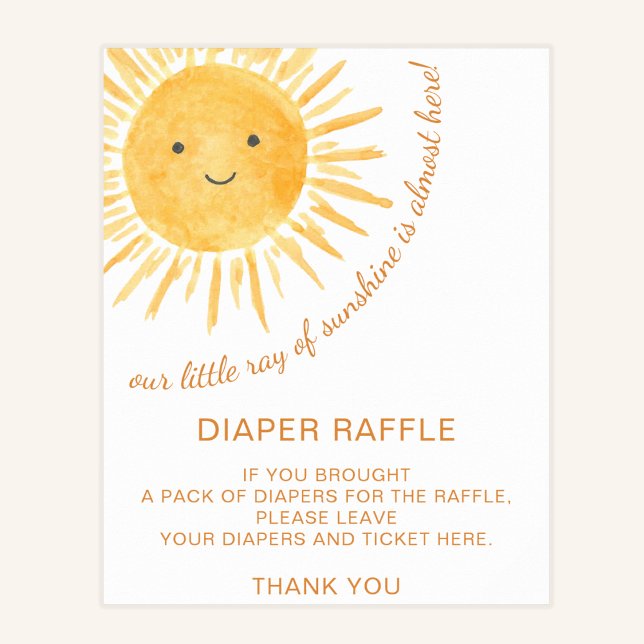 Affiche Panneau du Baby shower Sunshine Raffle de couches (Créateur téléchargé)