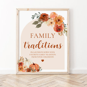 Affiche Panneau du Baby shower Traditions familiales Citro