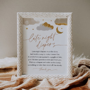 Affiche Panneau du Baby shower Twinkstar des plongeurs noc