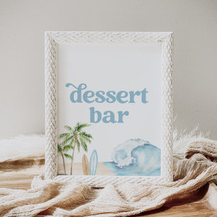 Affiche Panneau du bar du Surf de plage du Baby shower du
