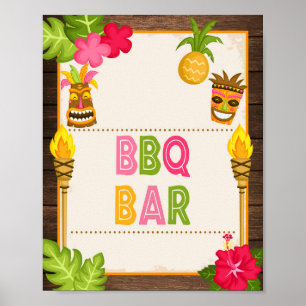 Affiche Panneau du Bar Luau BBQ