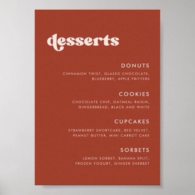 Affiche Panneau du bar-restaurant élégant rétro Terracotta (Devant)