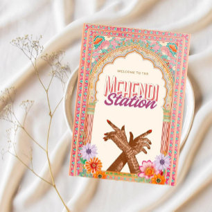 Affiche Panneau du bazar Mehendi, Décor de la station de h