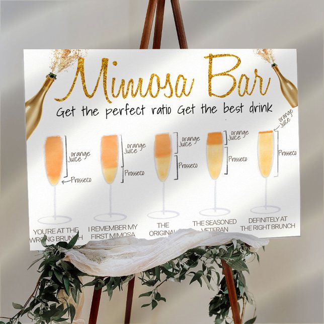 Affiche Panneau du brunch de mariage du bar Mimosa (Créateur téléchargé)