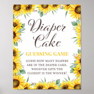 Affiche Panneau du jeu Baby shower tournesol
