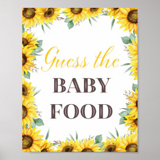 Affiche Panneau du jeu Baby shower tournesol