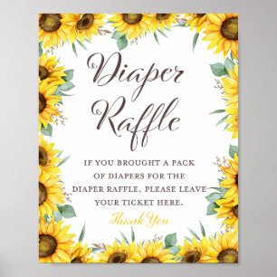 Affiche Panneau du jeu Baby shower tournesol
