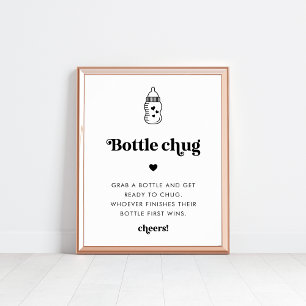 Affiche Panneau du jeu de Baby shower de bouteille de rétr