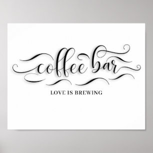 Affiche Panneau du jour de mariage du café-bar