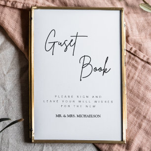 Affiche Panneau du livre d'hôtes mariage Symbole de réce