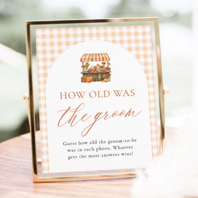 Affiche Panneau du Marché des Producteurs d'Automne Quel Â (Fall Farmers Market How Old Was The Groom Sign)