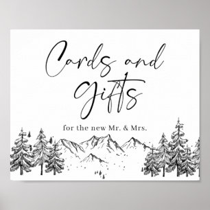 Affiche Panneau du Mariage Cartes et cadeaux de Montagne t