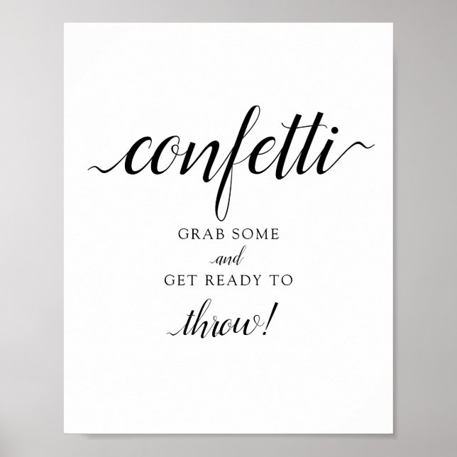 Affiche Panneau du Mariage de calligraphie "Confetti" (Devant)