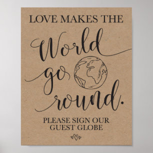 Affiche Panneau du Mariage du Globe invité