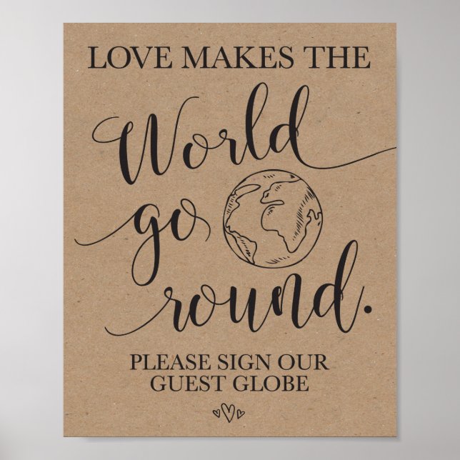 Affiche Panneau du Mariage du Globe invité (Devant)