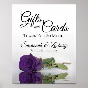 Affiche Panneau du Mariage Royal Purple Rose Cadeaux et Ca