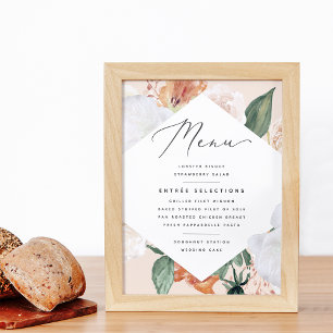 Affiche Panneau du menu Mariage Boho Blooms