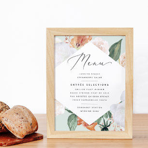 Affiche Panneau du menu Mariage Boho Blooms
