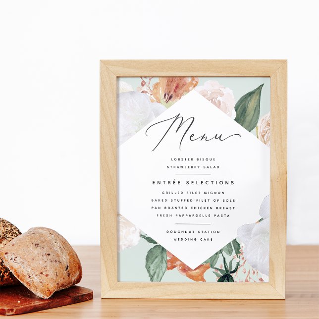 Affiche Panneau du menu Mariage Boho Blooms (Créateur téléchargé)
