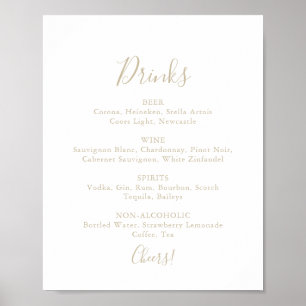 Affiche Panneau du menu Mariage Gold Simple Minimalist