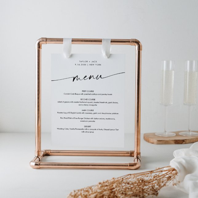 Affiche Panneau du menu Mariage minimaliste KAIA (Créateur téléchargé)