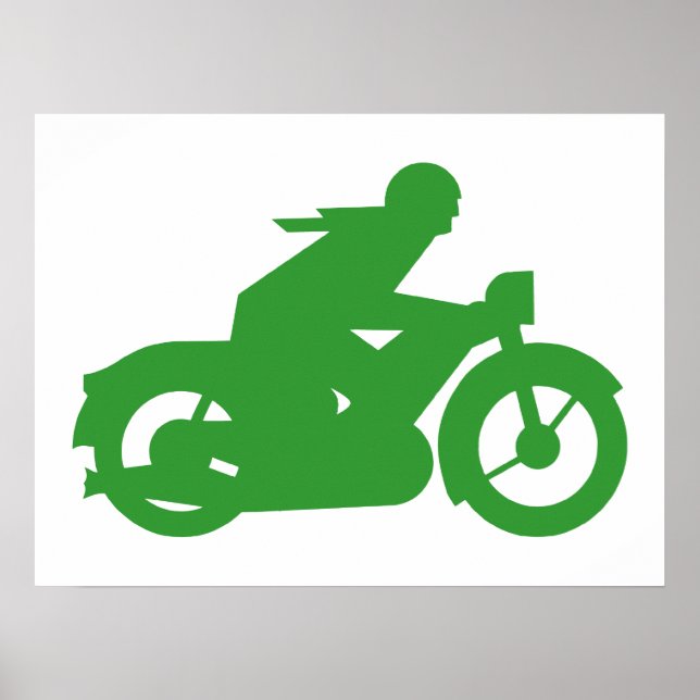 Affiche Panneau du Motard Vert (Devant)