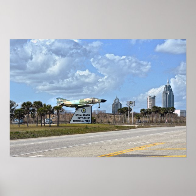 Affiche Panneau du parc mémorial du cuirassé USS Alabama (Devant)