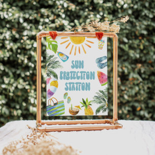 Affiche Panneau du pool Sun Protection Station