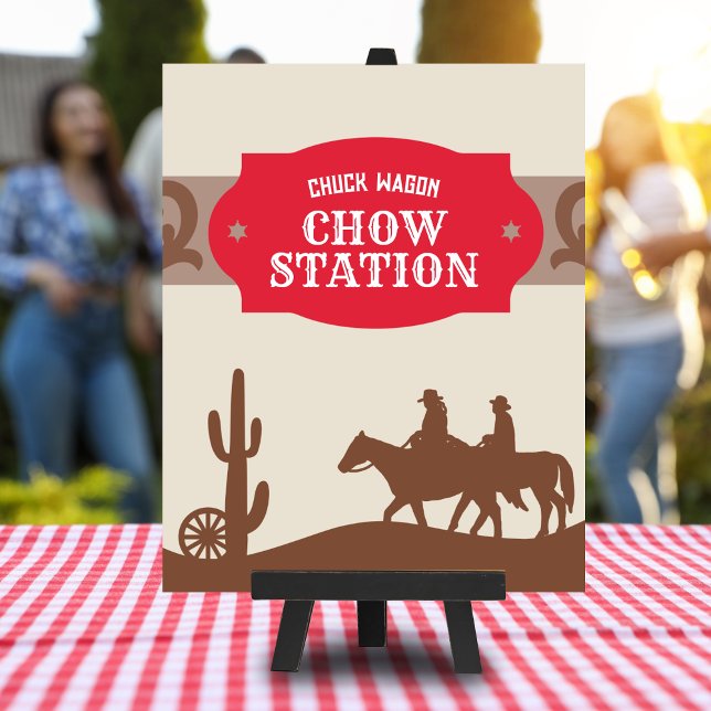 Affiche Panneau du premier Rodéo Rouge "Chuck wagon chow s (Créateur téléchargé)