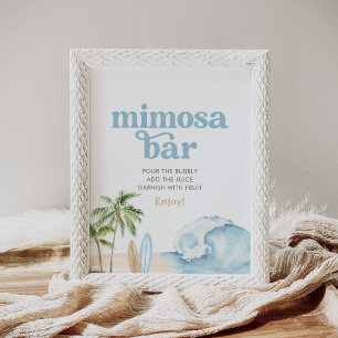 Affiche Panneau du Surf de plage Mimosa Bar