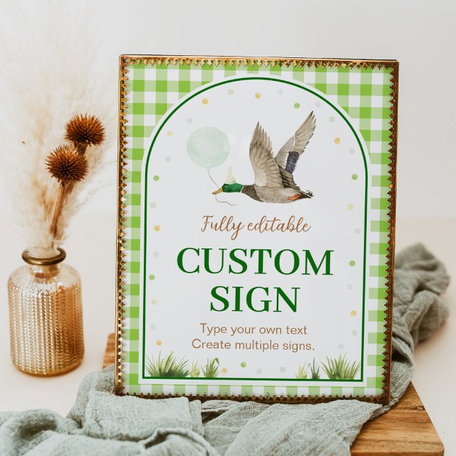 Affiche Panneau d'une table d'anniversaire de canard chanc (Créateur téléchargé)