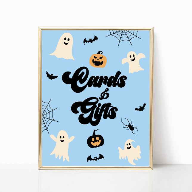 Affiche Panneau Éffrayant Halloween bleu (Créateur téléchargé)