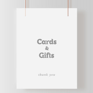 Affiche Panneau élégant de cartes et cadeaux formels minim