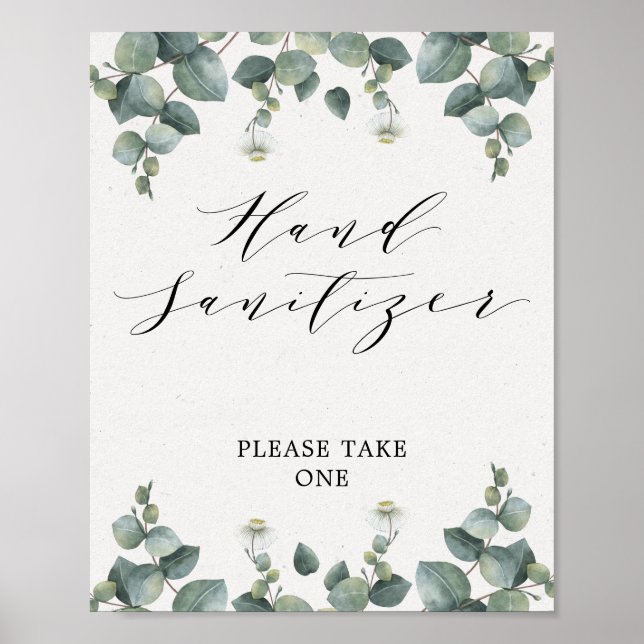 Affiche Panneau élégant de désinfectant pour les mains à l (Devant)